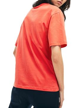 Camiseta Lacoste Basica Coral para Muje