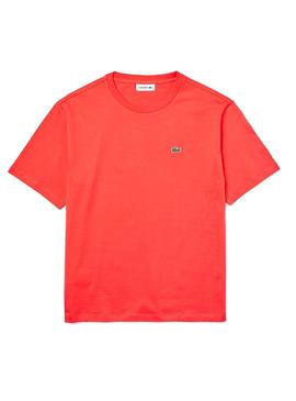 Camiseta Lacoste Basica Coral para Muje