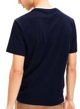 Camiseta Lacoste Collar Azul para Hombre