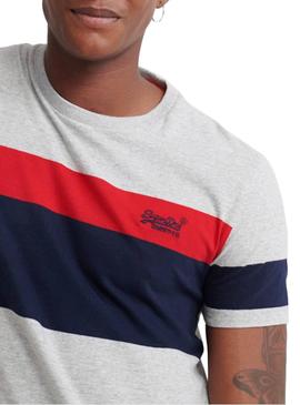 Camiseta Superdry Chestband Gris para Hombre