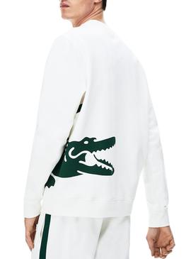 Sudadera Lacoste Maxi Logo Blanco para Hombre