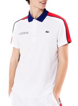 Polo Lacoste Block Ultra Dry Blanco para Hombre