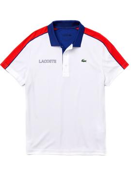 Polo Lacoste Block Ultra Dry Blanco para Hombre