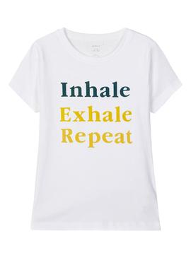 Camiseta Name It Exhale Blanco para Niña