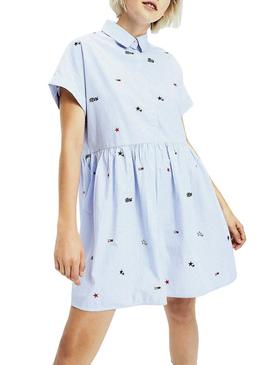 Vestido Tommy Jeans Critter Azul para Mujer