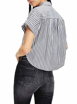 Camisa Tommy Jeans Knot Azul para Mujer