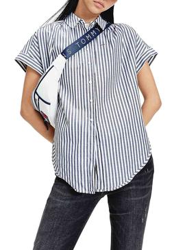 Camisa Tommy Jeans Knot Azul para Mujer