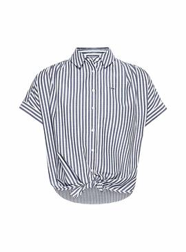 Camisa Tommy Jeans Knot Azul para Mujer