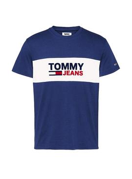 Camiseta Tommy Jeans Pieced Azul para Hombre