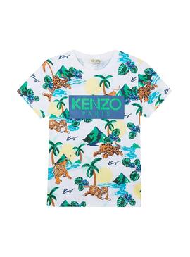 Camiseta Kenzo Farley Blanco Niño