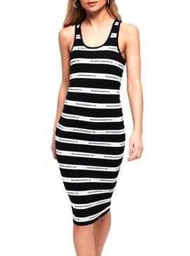 Vestido Superdry Mila Stripe Negro Mujer