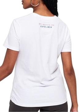 Camiseta Superdry Glitter Entry Blanco Mujer