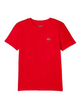 Camiseta Lacoste Basica Roja Niño