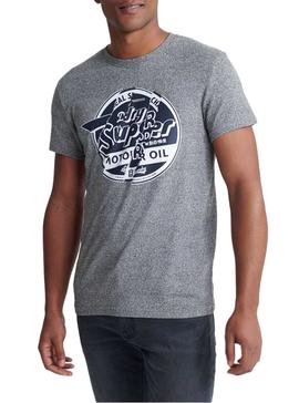 Camiseta Superdry Brand Language Gris Hombre