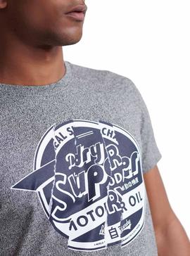 Camiseta Superdry Brand Language Gris Hombre