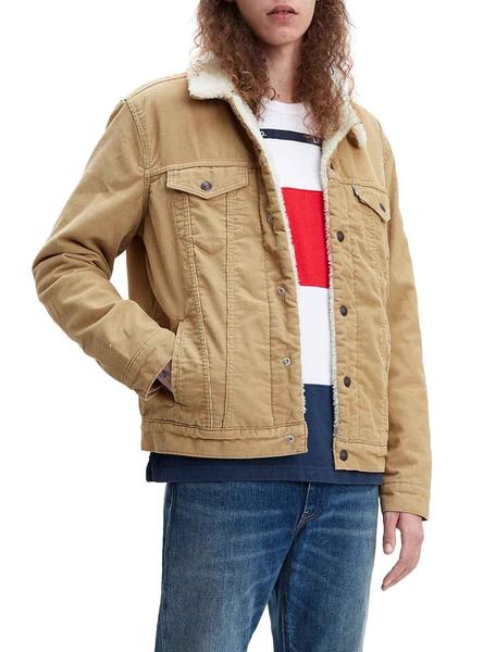 generøsitet alien Uensartet Chaqueta Levis Type 3 Sherpa Beige Hombre