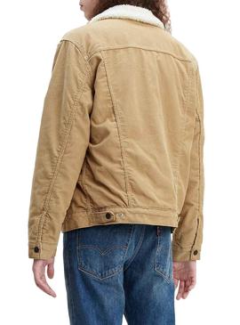 Chaqueta Levis Type 3 Sherpa Beige Hombre