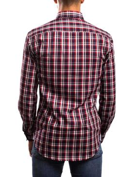 Camisa Klout Cuadros Marino y Rojo para Hombre