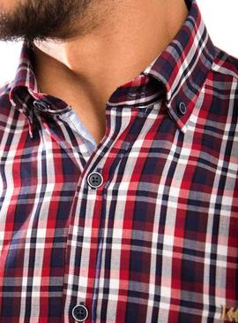 Camisa Klout Cuadros Marino y Rojo para Hombre