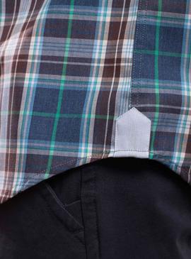 Camisa Klout Cuadros Azul y Marrón para Hombre