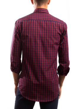 Camisa Klout Cuadros Rojo y Azul para Hombre