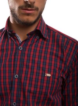 Camisa Klout Cuadros Rojo y Azul para Hombre