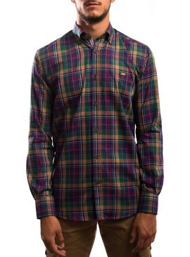 Camisa Klout Cuadros Verde y Mostaza para Hombre