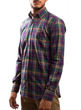 Camisa Klout Cuadros Verde y Mostaza para Hombre