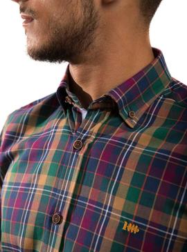 Camisa Klout Cuadros Verde y Mostaza para Hombre