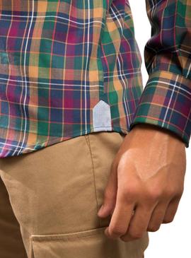 Camisa Klout Cuadros Verde y Mostaza para Hombre