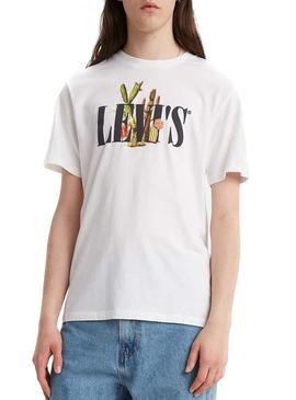 Camiseta Levis 90S Serif Cactus Blanco Hombre