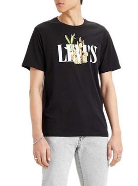 Camiseta Levis 90S Serif Cactus Negro Hombre