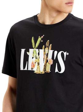 Camiseta Levis 90S Serif Cactus Negro Hombre