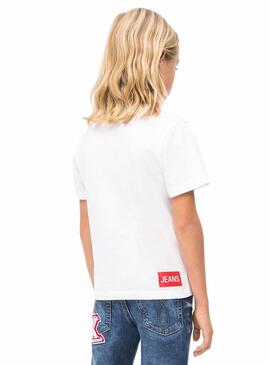 Camiseta Calvin Klein Jeans Logo Blanco Niño