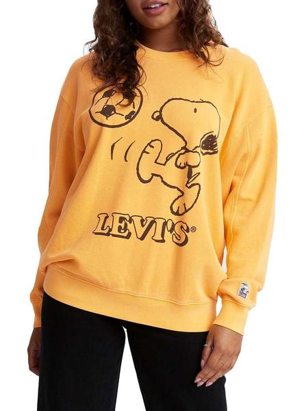 proporción vídeo Un fiel Camiseta Levis Snoopy Amarilla Unbasic Para Mujer
