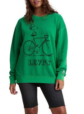 Sudadera Levis Snoopy Unbasic Verde Para Mujer