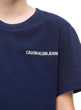 Camiseta Calvin Klein Chest Logo Marino Niño