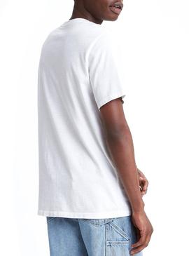 Camiseta Levis Snoopy Pocket Blanco Relaxed Hombre