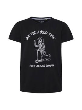 Camiseta Pepe Jeans Tan Negro para Niño