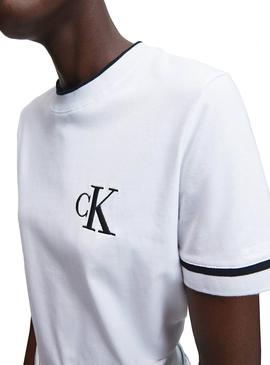 Camiseta Calvin Klein Embroidery Tipping Mujer