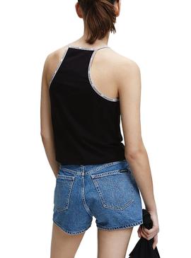 Top Calvin Klein Jeans Trim Logo Negro Para Mujer
