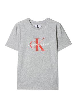 Camiseta Calvin Klein Jeans Monogram Gris Niño