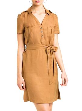 Vestido Naf Naf Safari Camel Mujer