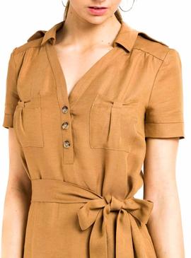 Vestido Naf Naf Safari Camel Mujer