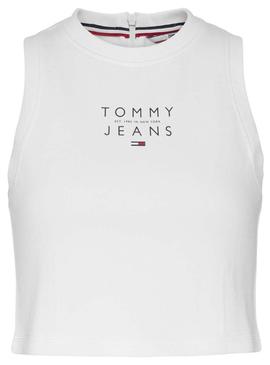 Top Tommy Jeans Logo Blanco para Mujer