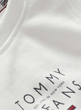 Top Tommy Jeans Logo Blanco para Mujer