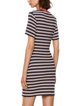 Vestido Tommy Jeans Striped Marino para Mujer