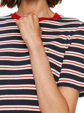 Vestido Tommy Jeans Striped Marino para Mujer