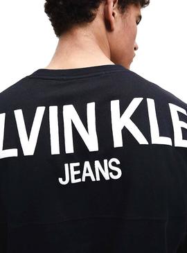 Sudadera Calvin Klein Jeans Back Logo Negro Hombre