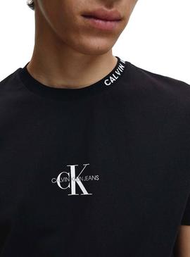 Camiseta Calvin Klein Center Monogram Negro Hombre